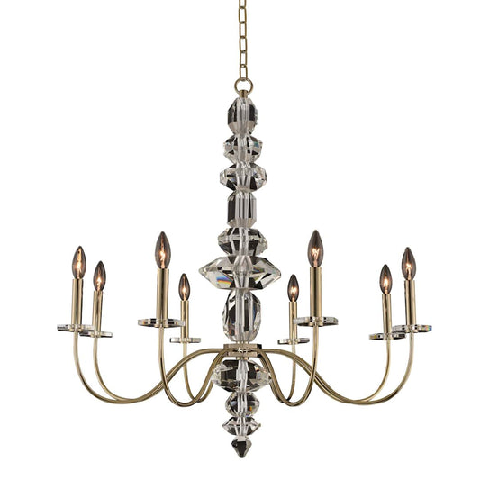 Bolivar 8 Light 34" Wide Taper Candle Style Chandelier with Firenze Crystal
