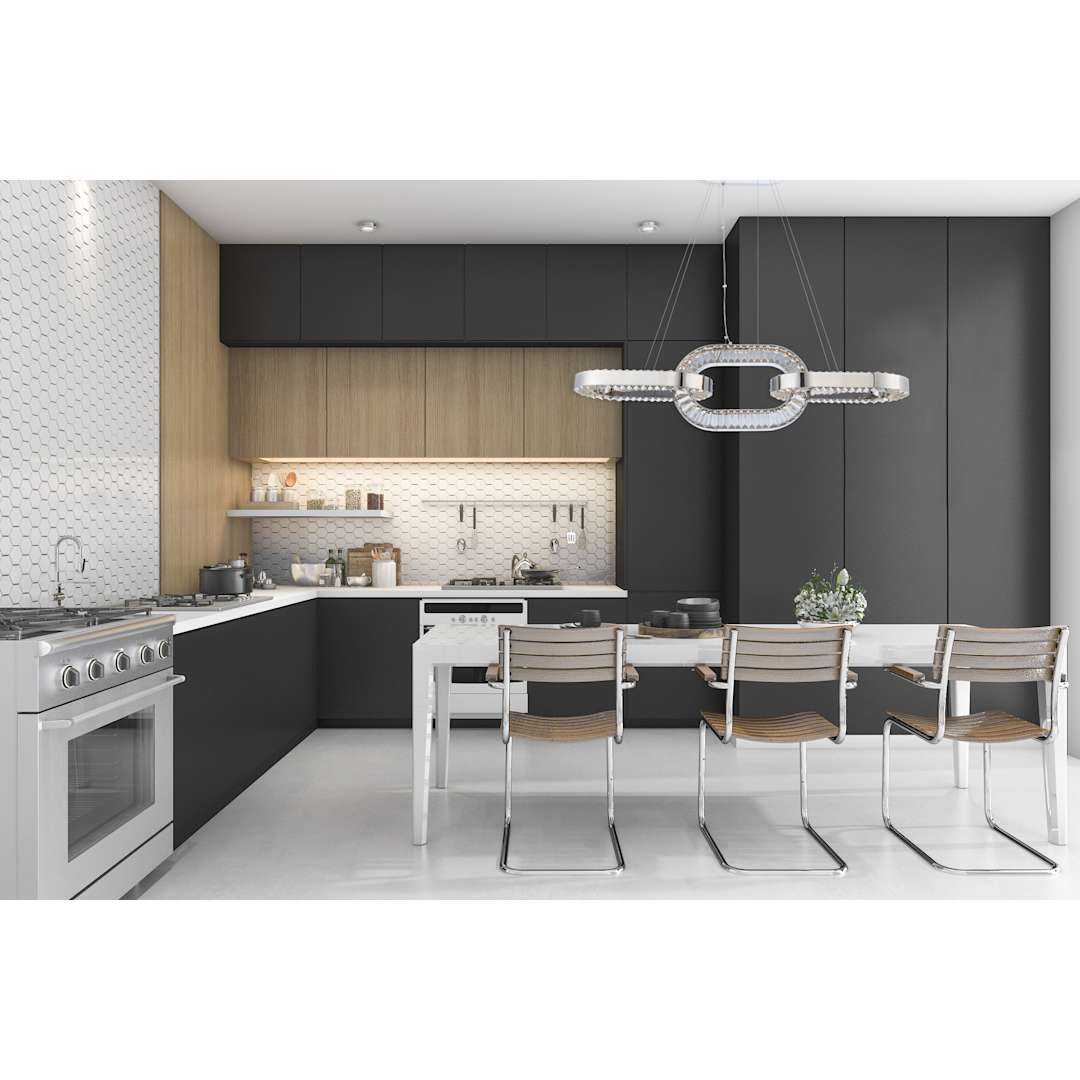 Catena 4 Light 12" Wide LED Pendant with Firenze Crystal