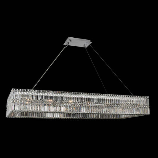 Rettangolo 60" Wide Linear Chandelier with Firenze Crystal