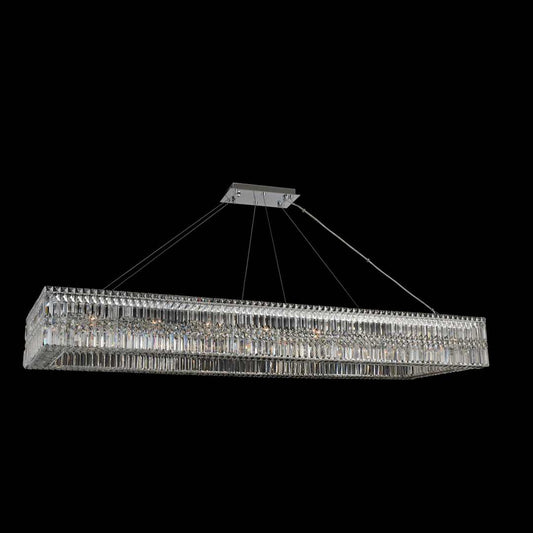 Rettangolo 72" Wide Linear Chandelier with Firenze Crystal