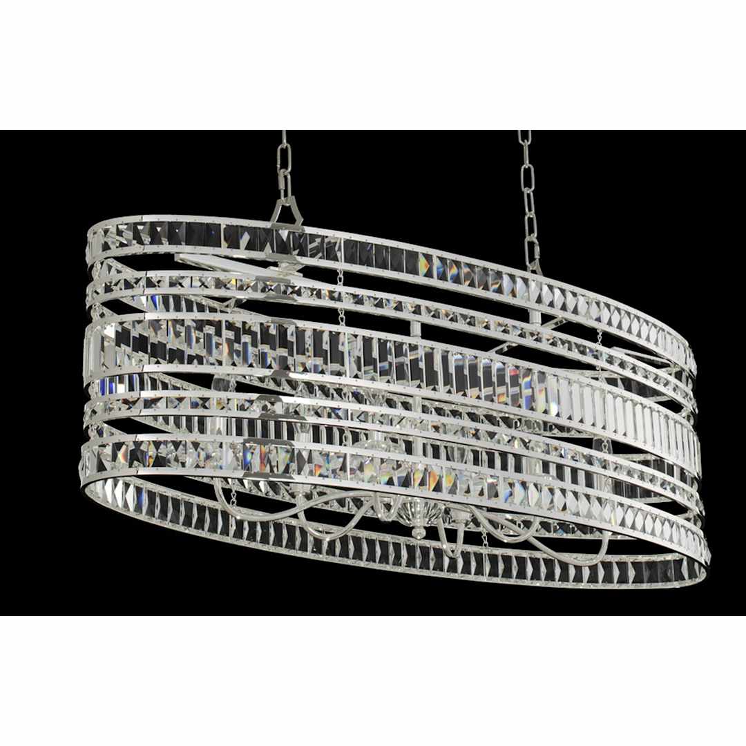 Strato 6 Light 42" Wide Crystal Drum Chandelier