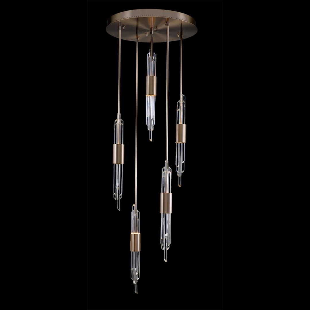 Lucca 24" Wide LED Crystal Multi Light Pendant
