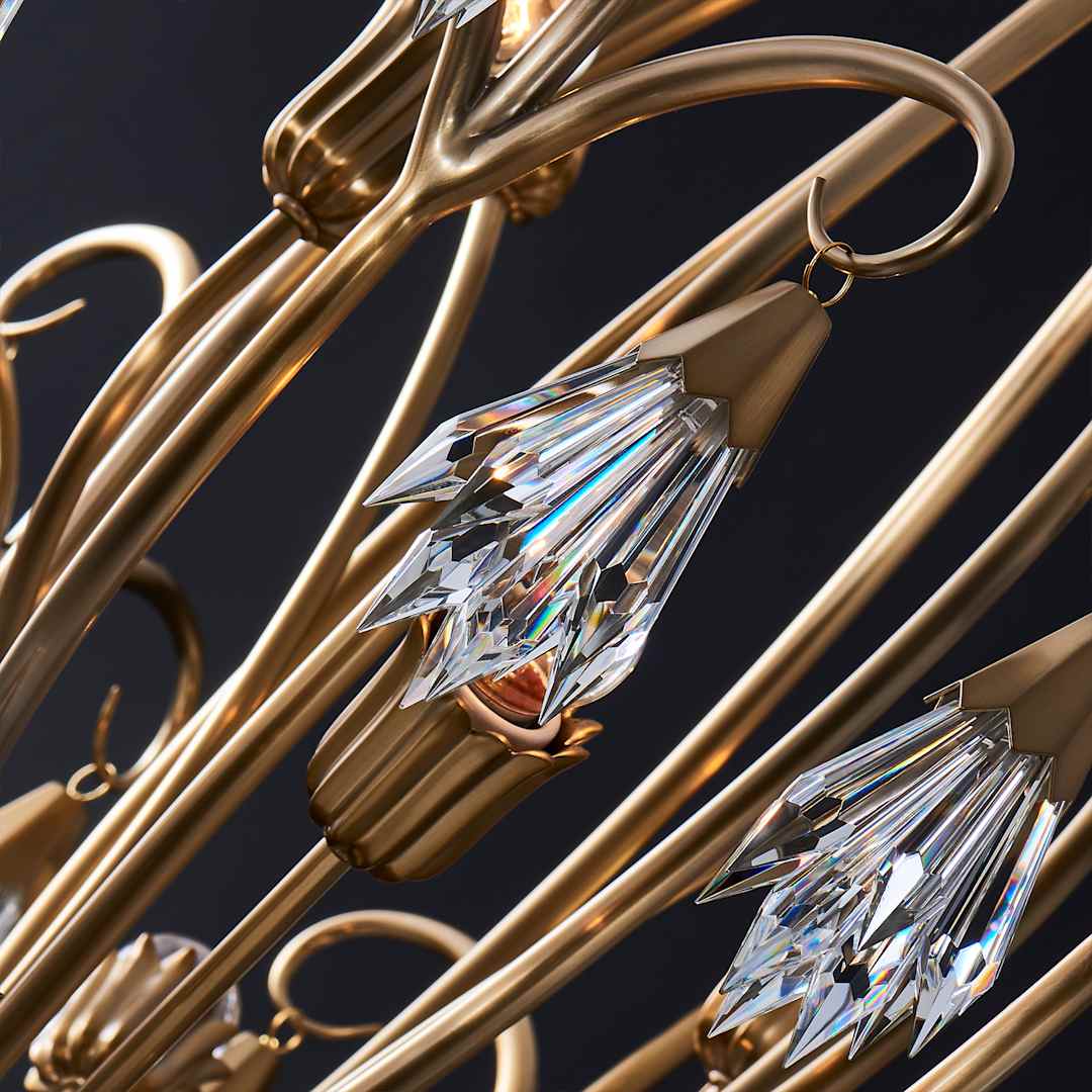 Tulipani 8 Light 38" Wide Crystal Empire Chandelier