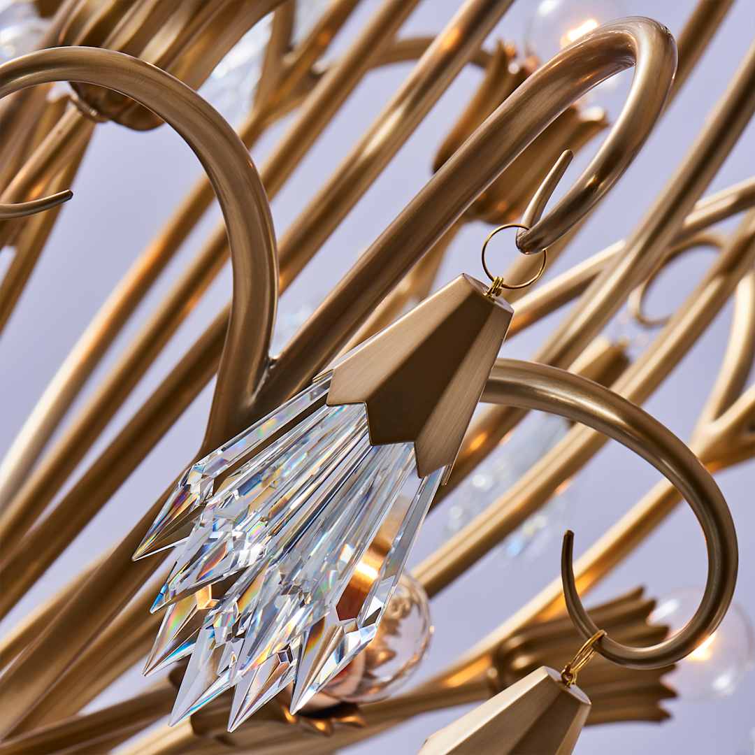 Tulipani 8 Light 38" Wide Crystal Empire Chandelier