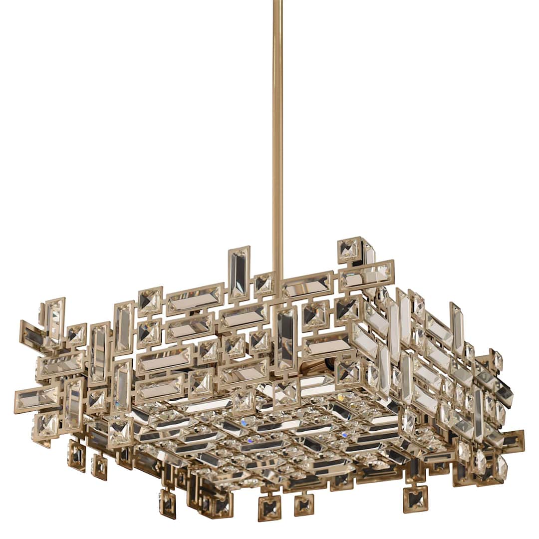 Vermeer 21" Wide Square Chandelier with Swarovski Crystal