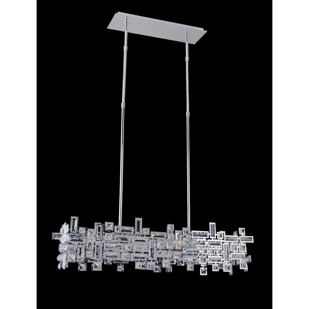 Vermeer 6 Light 35" Wide Crystal Linear Chandelier