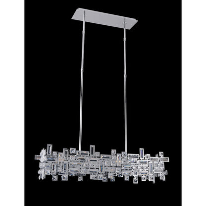 Vermeer 6 Light 35" Wide Crystal Linear Chandelier
