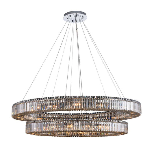Rondelle 36 Light 60" Wide Crystal Ring Chandelier