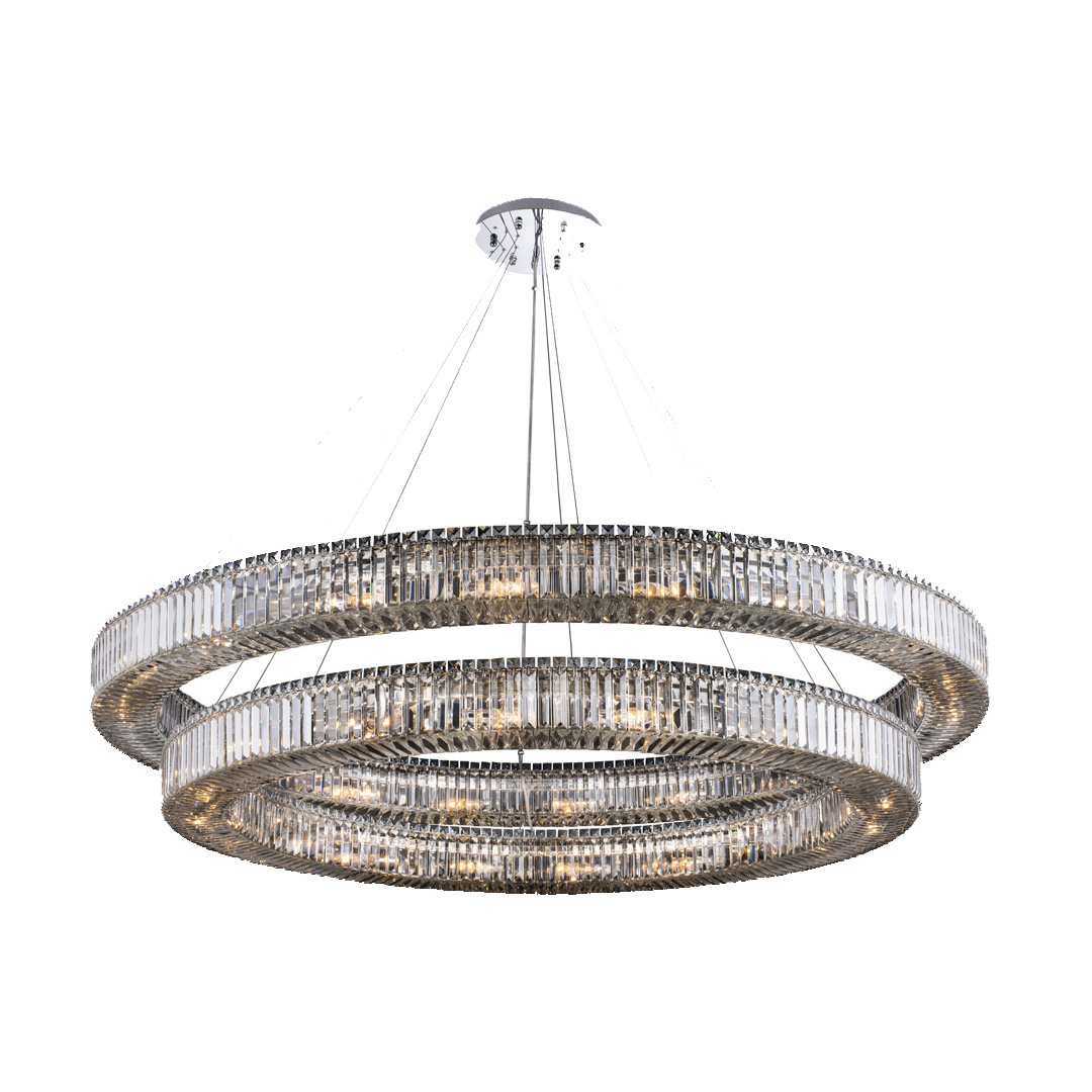 Rondelle 38 Light 72" Wide Crystal Ring Chandelier