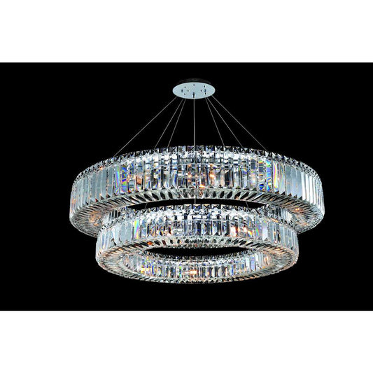 Quantum Rondelle 21 Light Two Tier Chandelier
