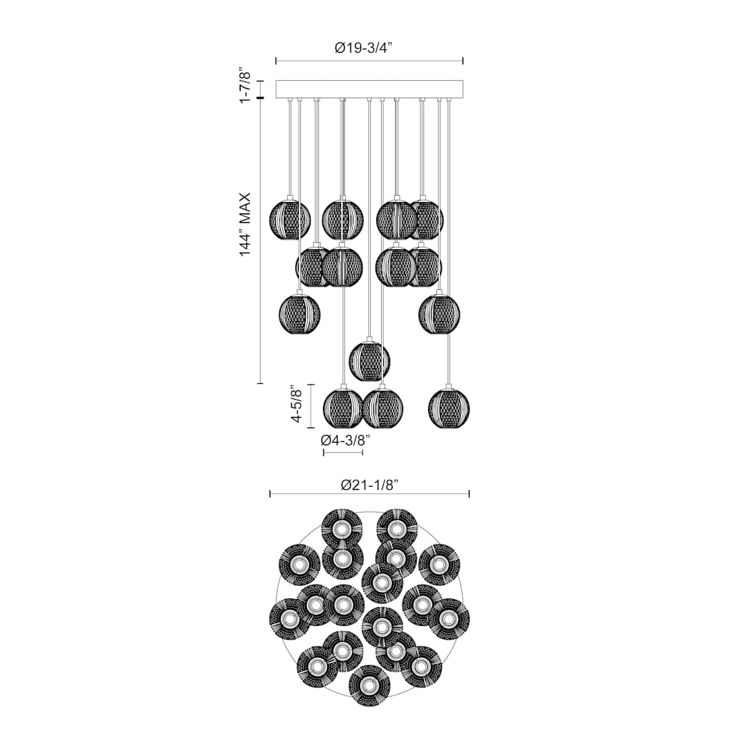 Marni 21" Wide LED Multi Light Pendant