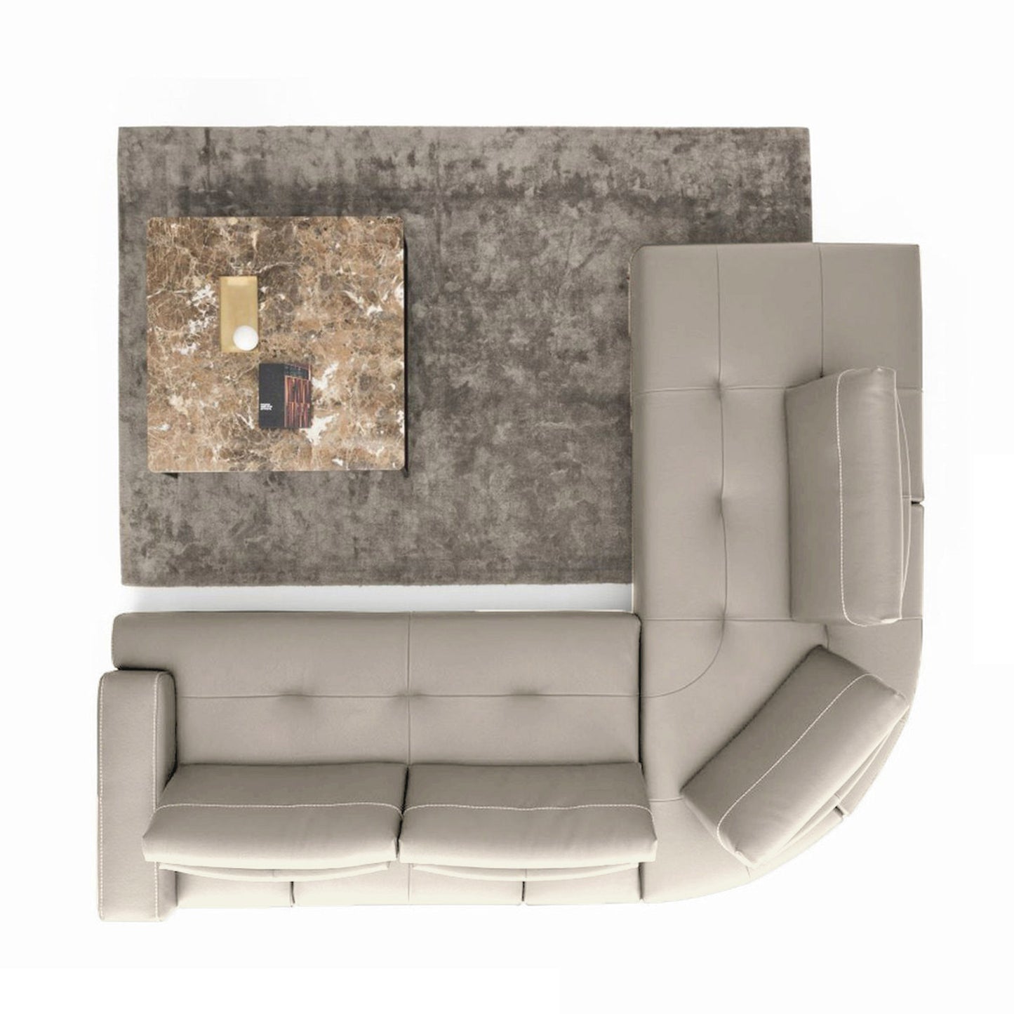 Matteo Sectional - Taupe Leather