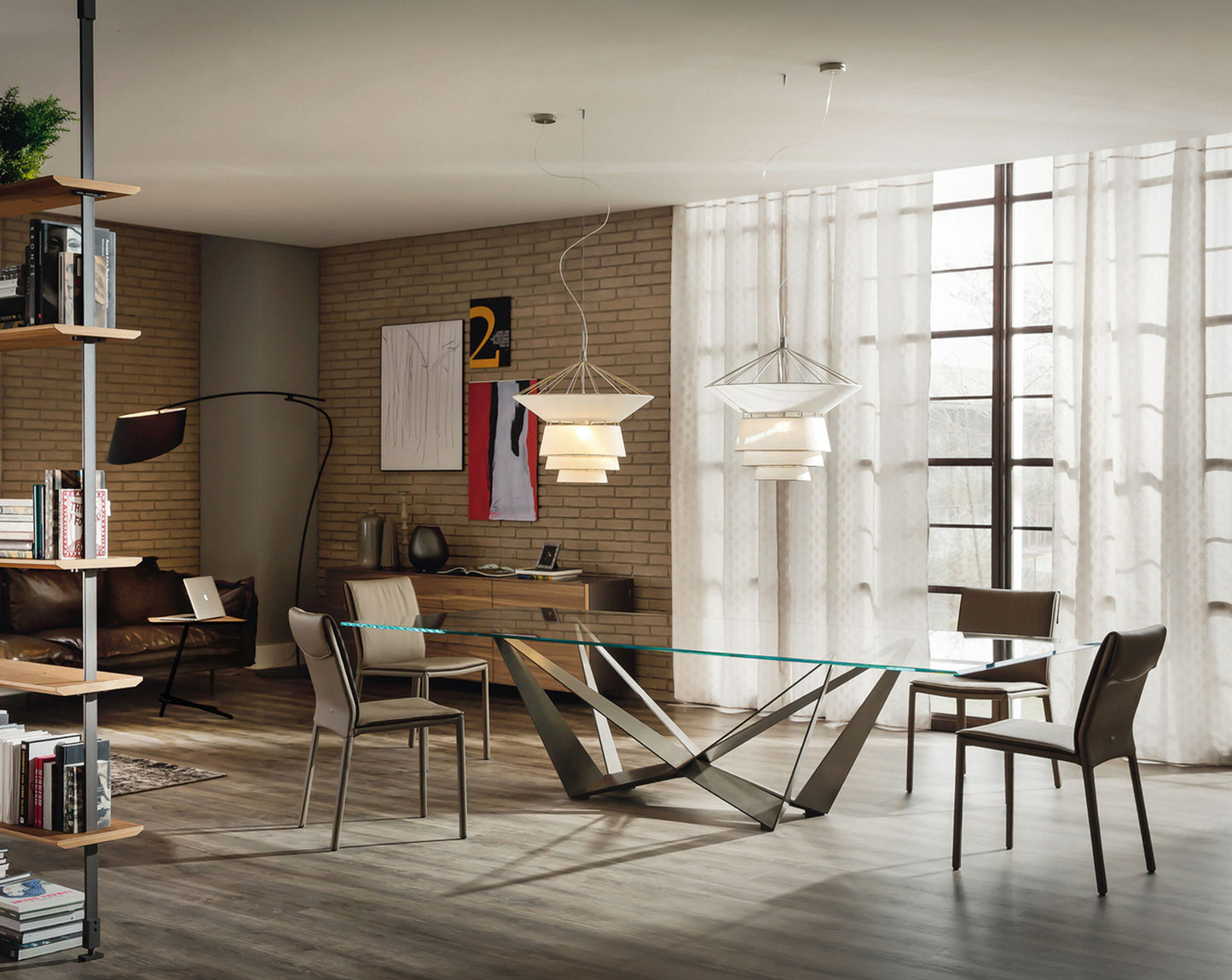 Skorpio Glass Dining Table - 94.5 In