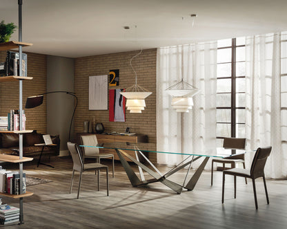 Skorpio Glass Dining Table - 118 In