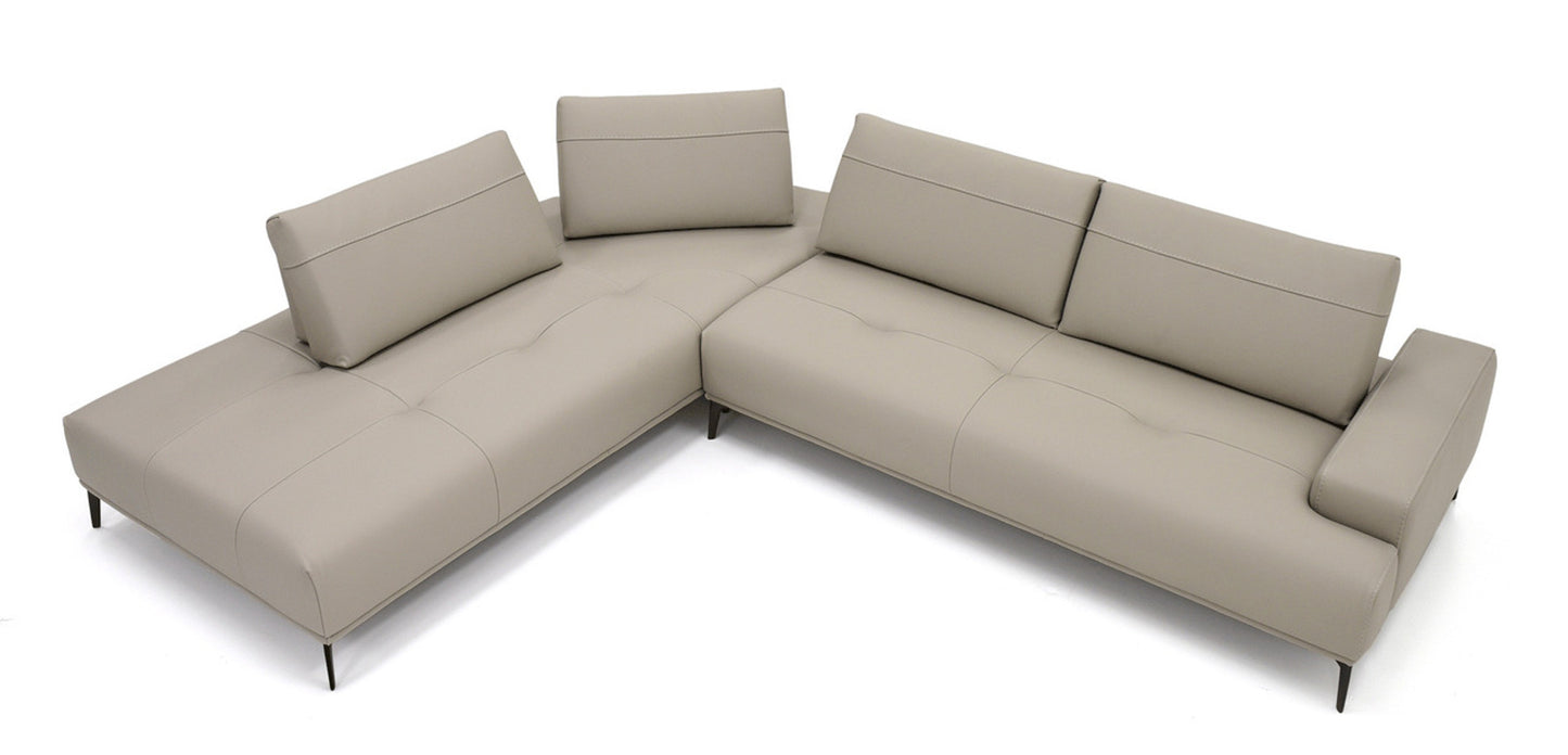 Matteo Sectional - Taupe Leather