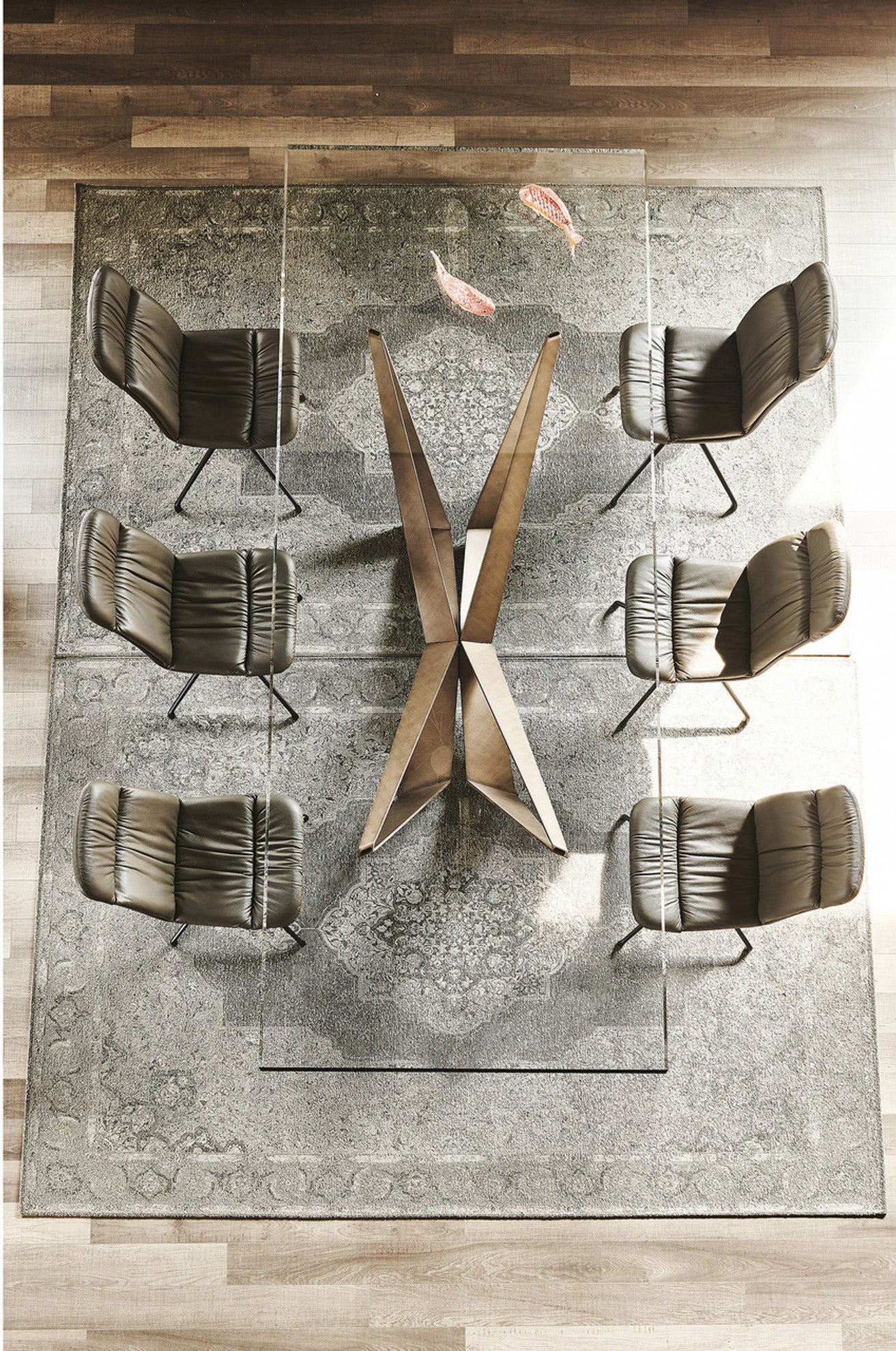 Skorpio Glass Dining Table - 118 In