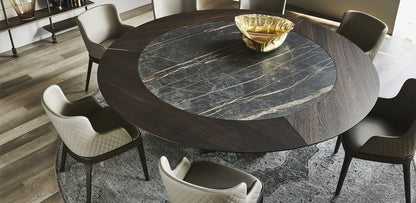 Skorpio Ker/Wood Round Dining Table