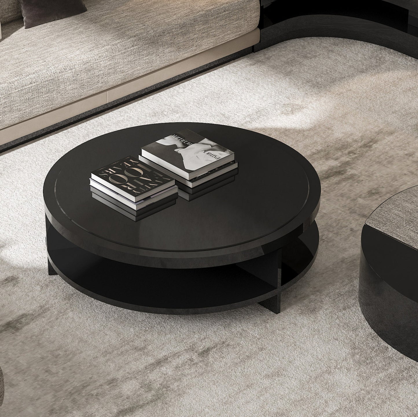 Black & More Round Cocktail Table