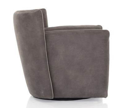 Tulip Swivel Chair - Taupe Leather