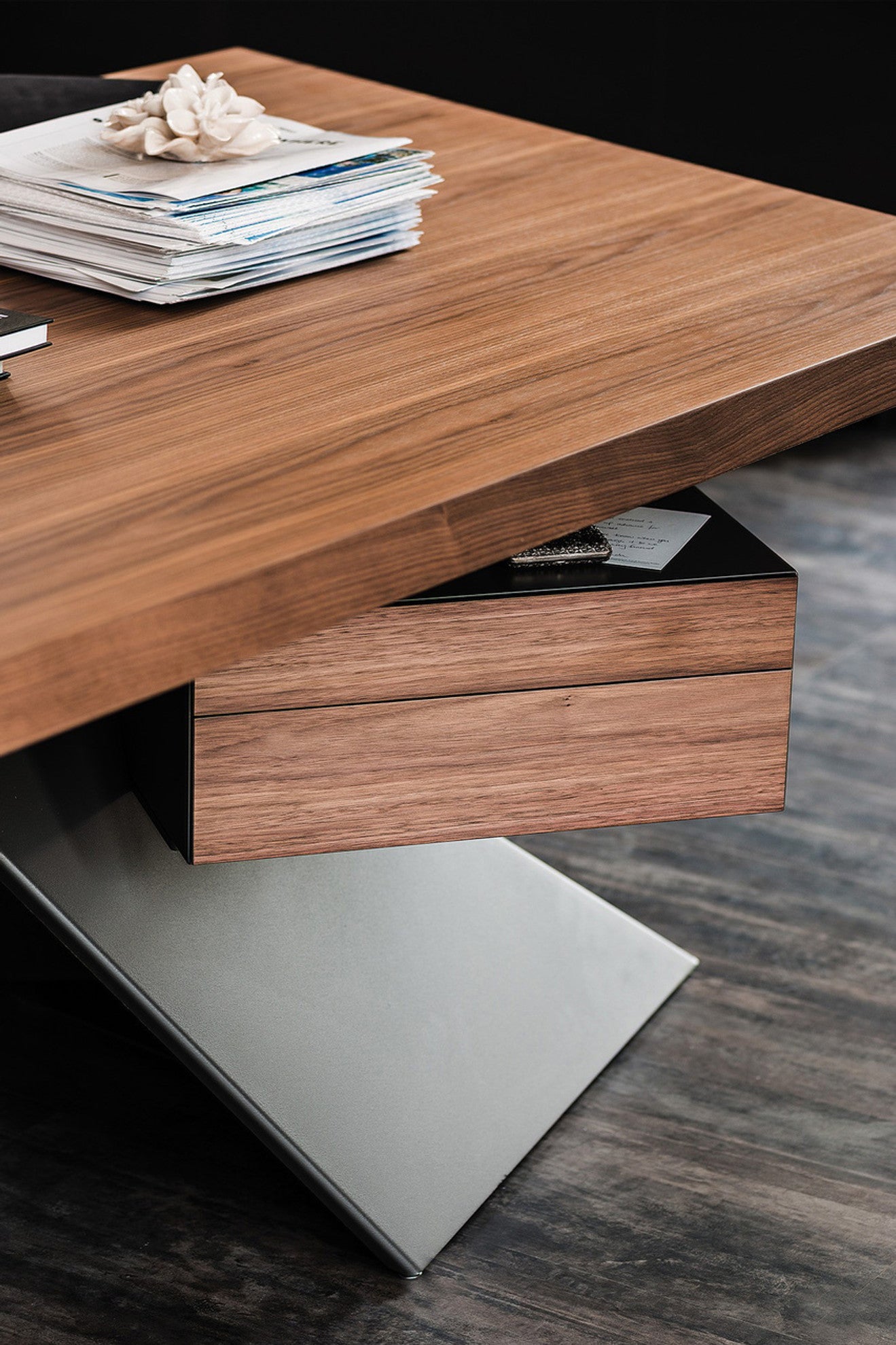 Nasdaq Desk - 85 In - Walnut