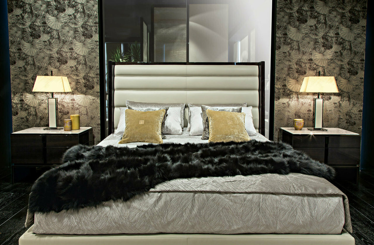 Black & More Bed - Ivory Leather