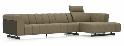 Nautilus Sectional - Khaki Leather