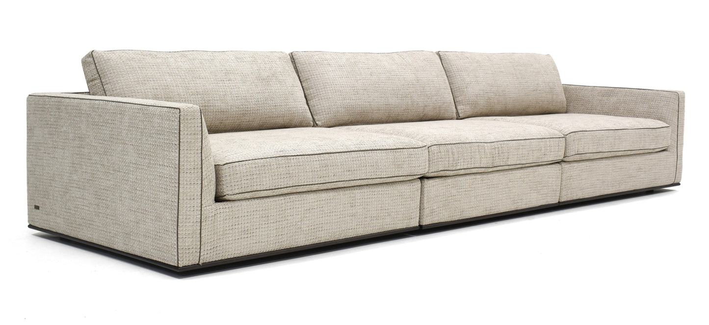 Siena 3-Seat Grand Sofa - Beige Fabric