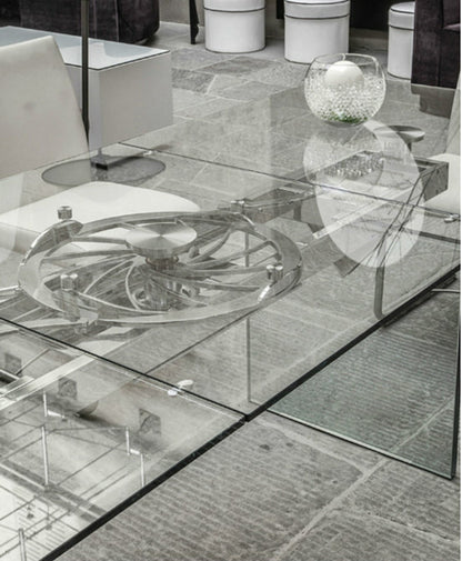 Quasar Extension Dining Table - Glass