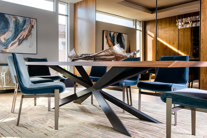 Spyder Wood Top Dining Table - Walnut/Graphite/118