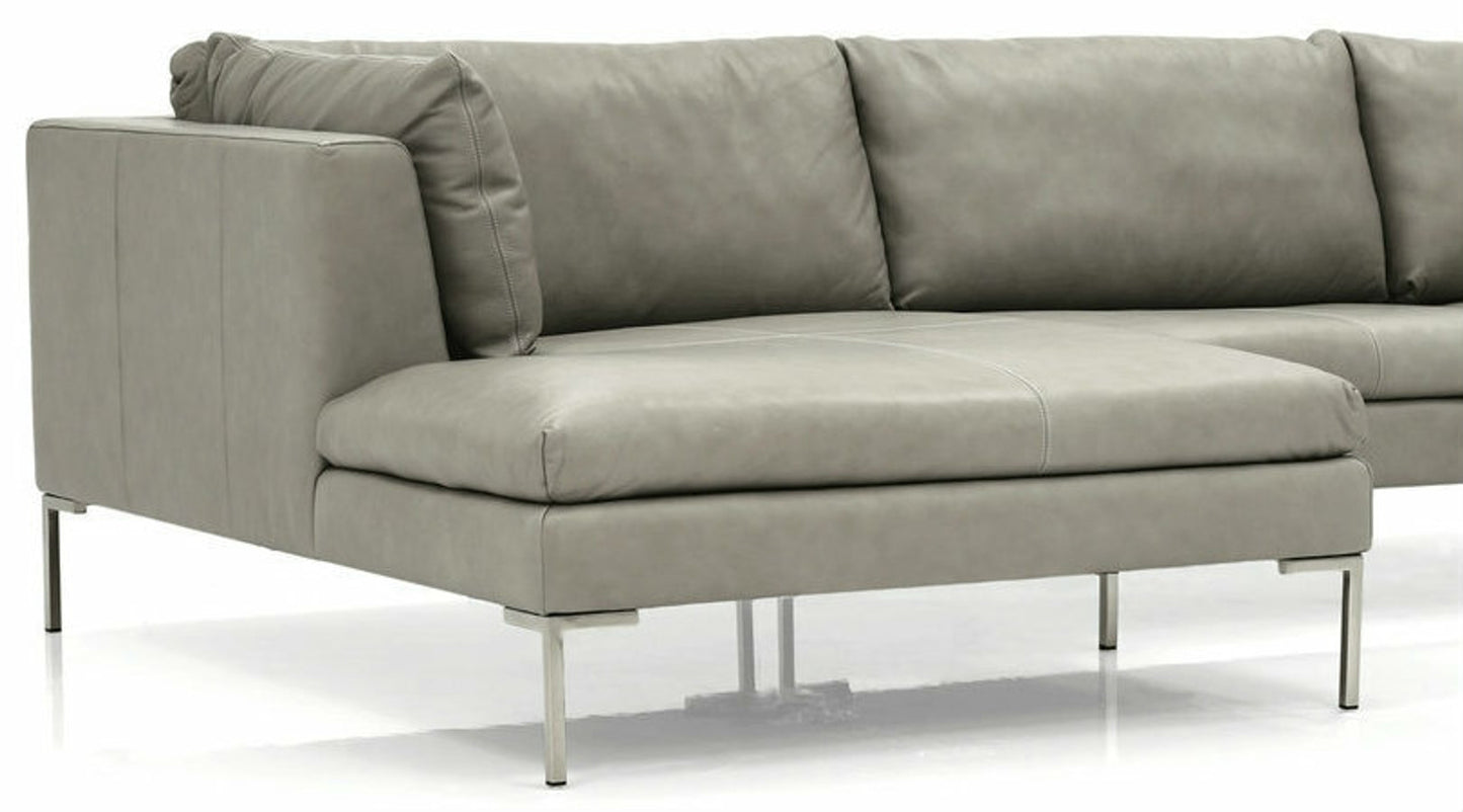 Inspiration Sectional - Grey Leather
