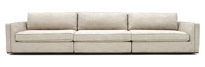Siena 3-Seat Grand Sofa - Beige Fabric