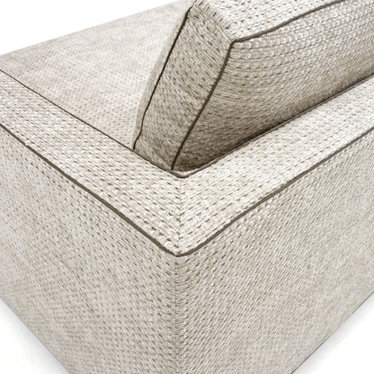 Siena 3-Seat Grand Sofa - Beige Fabric