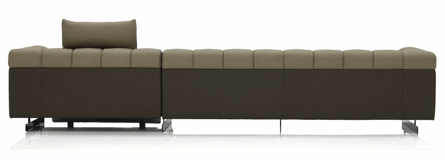 Nautilus Sectional - Khaki Leather