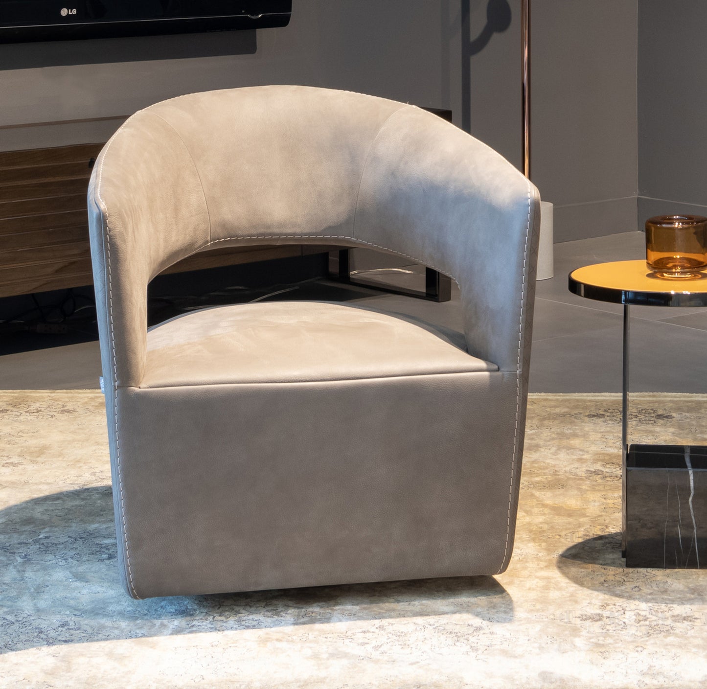 Gem Swivel Chair - Taupe