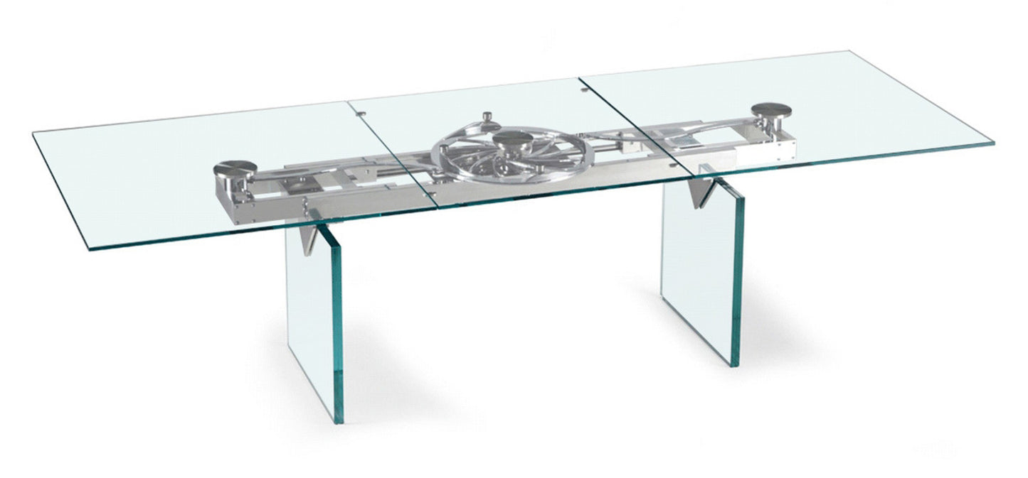 Quasar Extension Dining Table - Glass