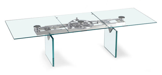 Quasar Extension Dining Table - Glass