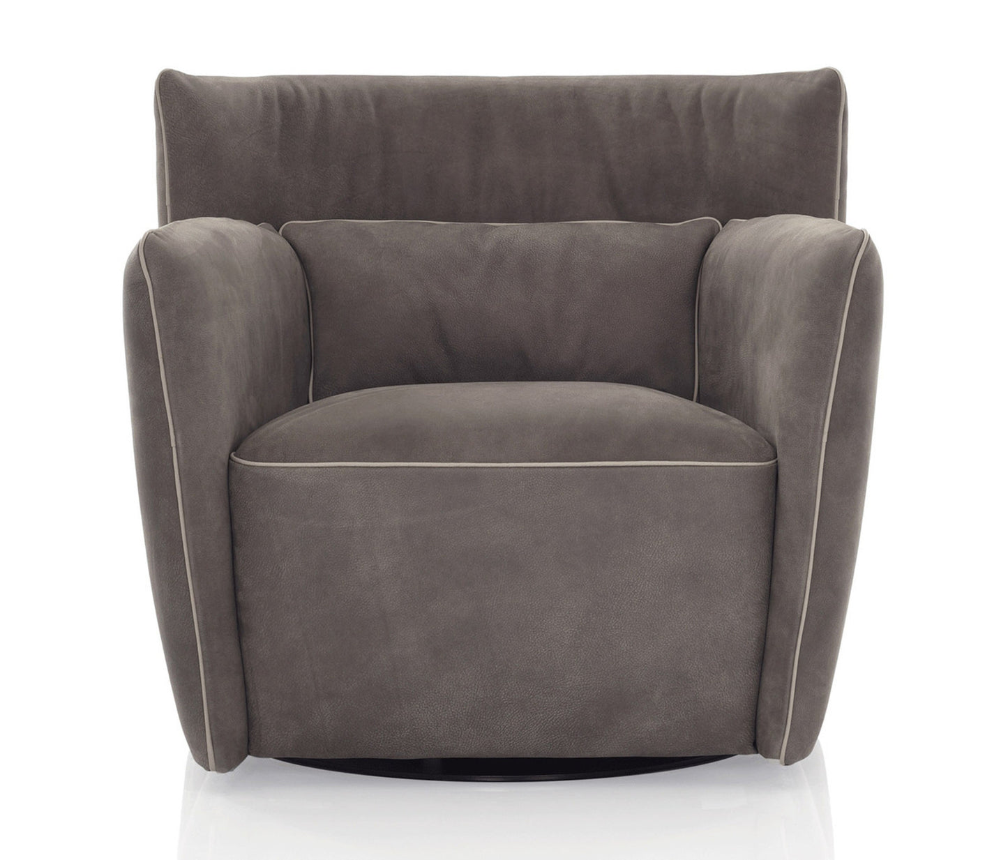 Tulip Swivel Chair - Taupe Leather