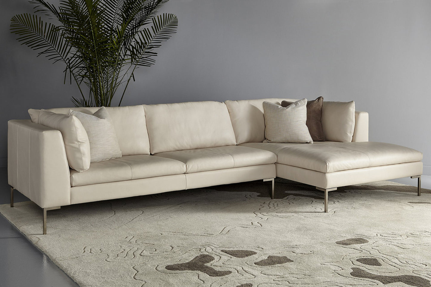 Inspiration Sectional - Grey Leather