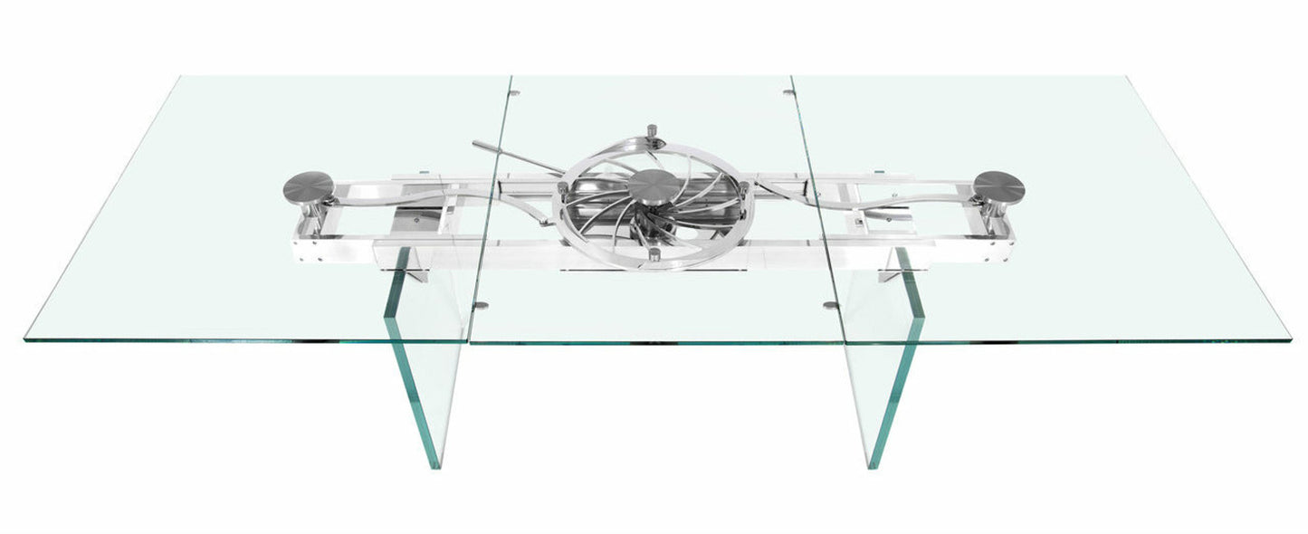 Quasar Extension Dining Table - Glass
