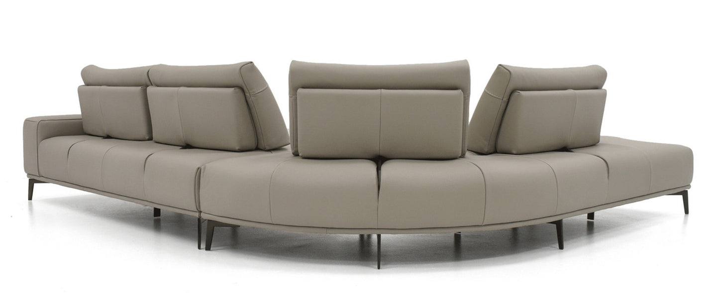 Matteo Sectional - Taupe Leather