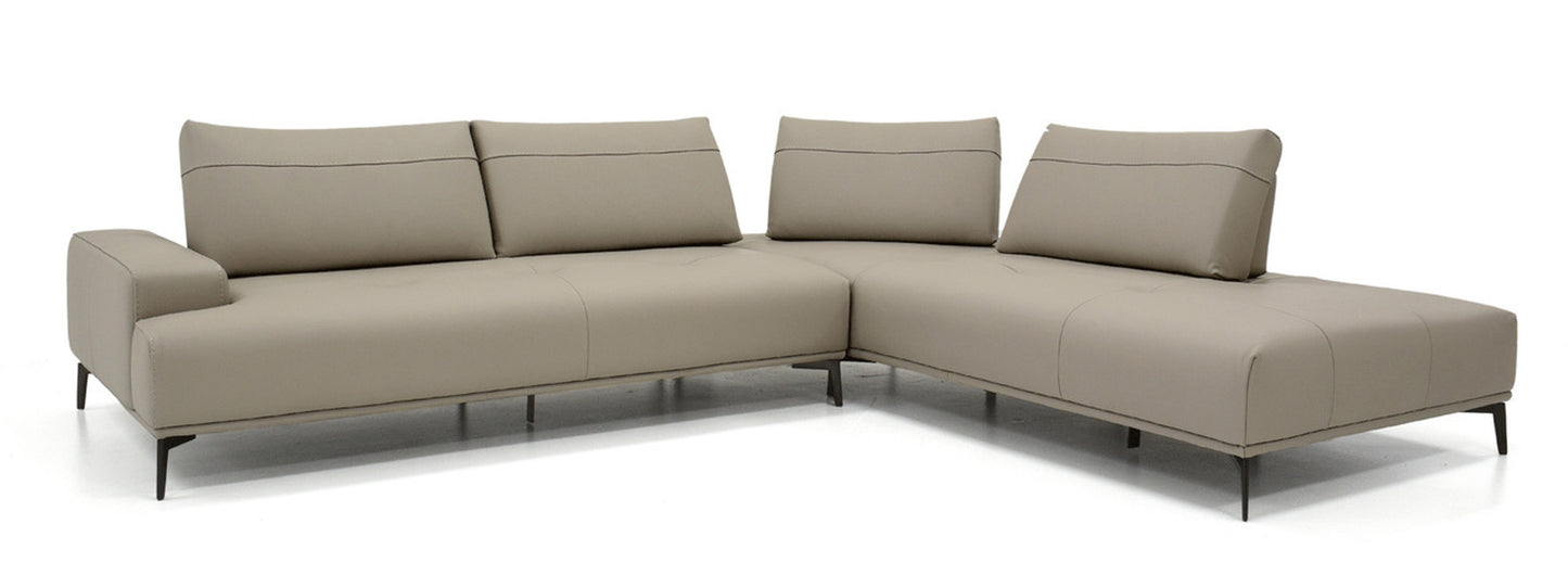Matteo Sectional - Taupe Leather