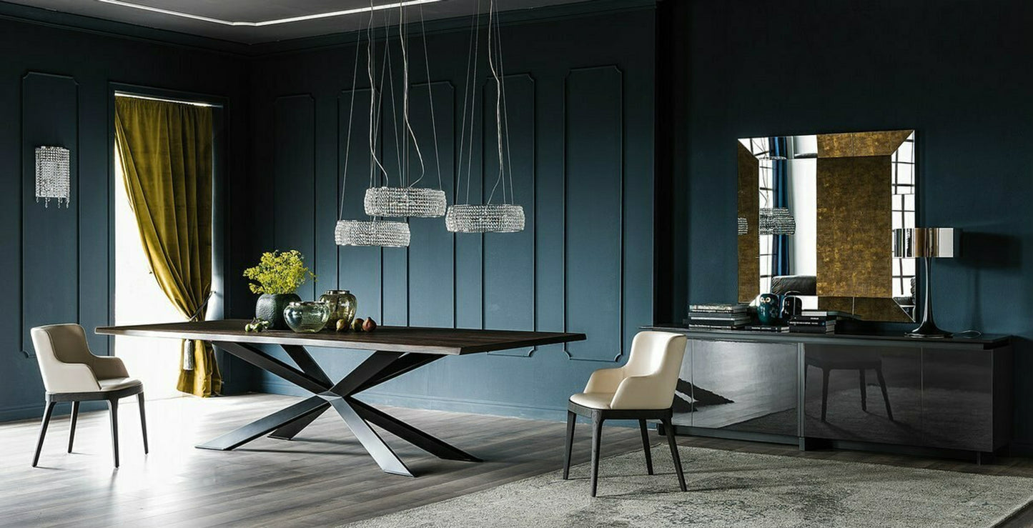 Spyder Dining Table - Walnut/Graphite/94.5