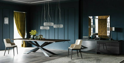 Spyder Dining Table - Walnut/Graphite/94.5