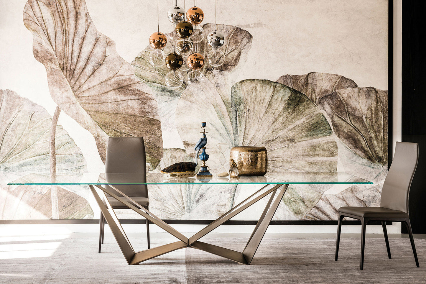Skorpio Glass Dining Table - 118 In