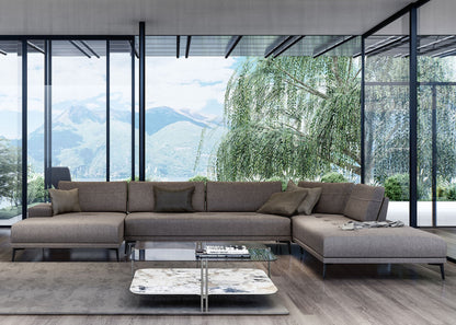 Matteo Sectional - Taupe Leather