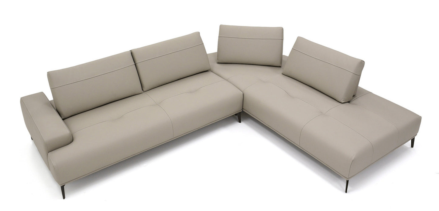 Matteo Sectional - Taupe Leather