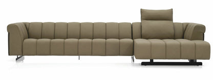 Nautilus Sectional - Khaki Leather