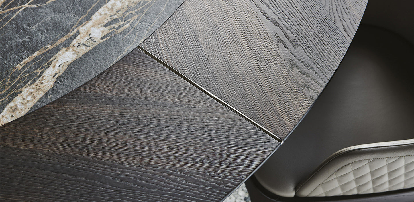 Skorpio Ker/Wood Round Dining Table