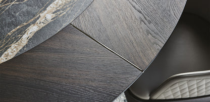 Skorpio Ker/Wood Round Dining Table