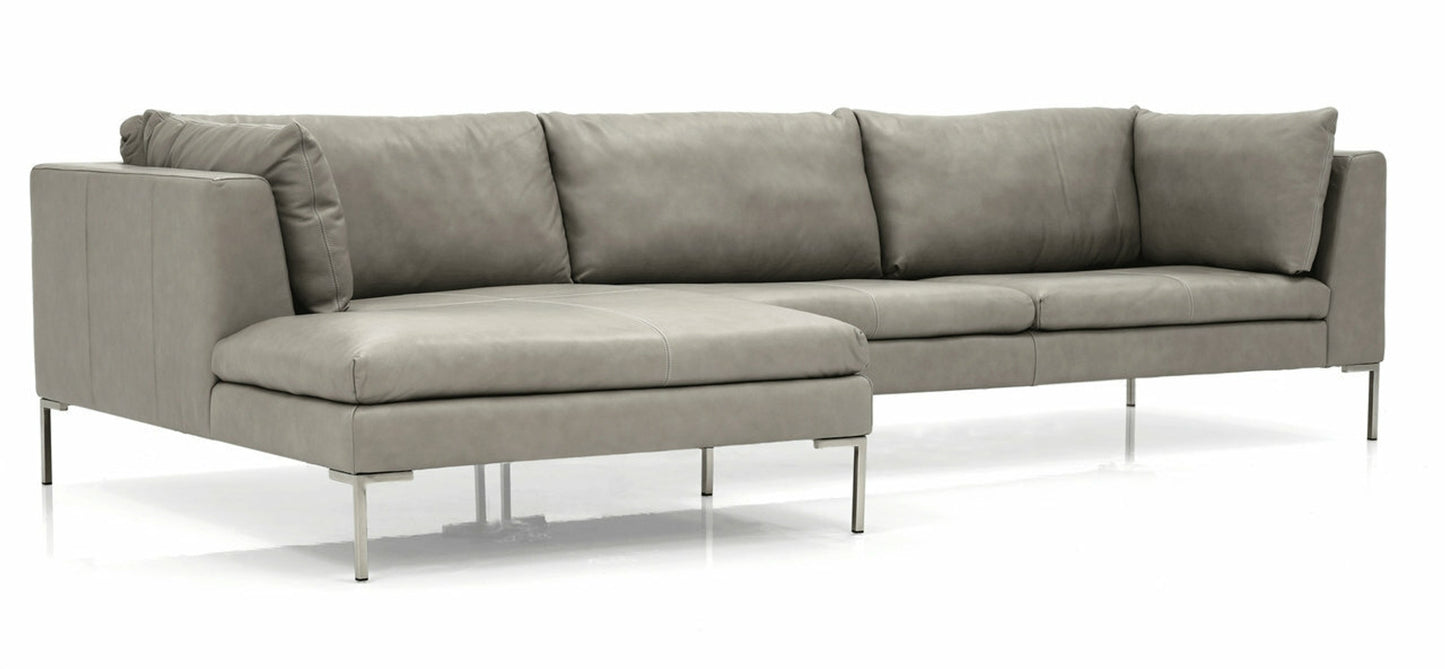 Inspiration Sectional - Grey Leather